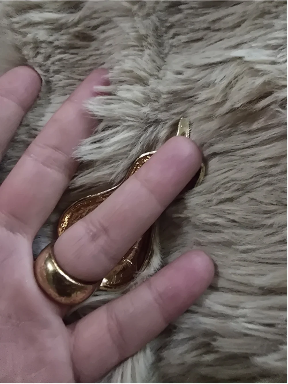 Full Finger Gold Snake Statement Ring size 8 Edgy Eclectic Witchy Whimsigoth
